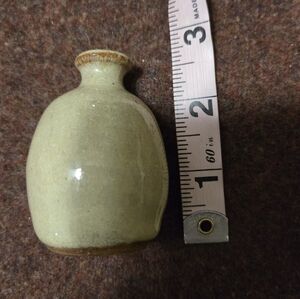 Glazed Pottery Bud Vase Unsigned Brand Unknown No Chips Or Cracks